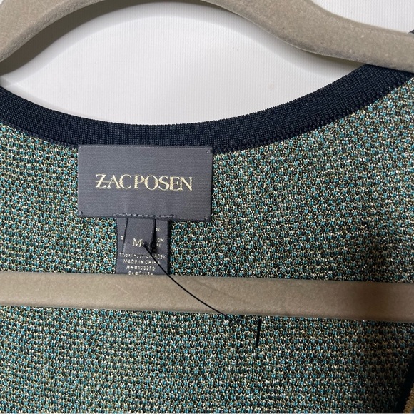 ZAC POSEN Patterned Scoop Neck crochet sleeveless tank sz M - Picture 3 of 9